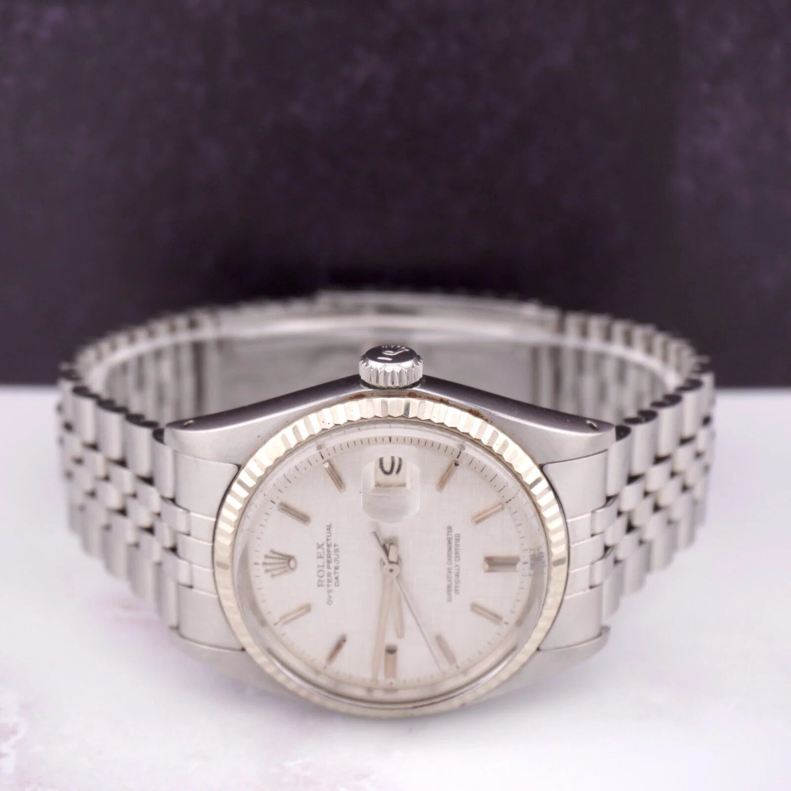 36Mm Datejust Mens Steel Watch Jubilee Band Silver Dial 1601